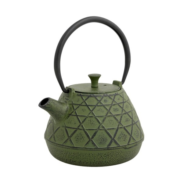 Maslinasto zeleni čajnik s cjediljkom Brandani Cast, 1 l