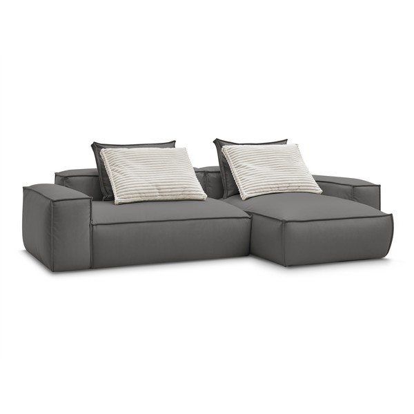 Siva kutna garnitura od imitacije kože (promjenjiva) Boheme – Bobochic Paris-image-3