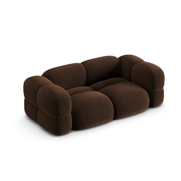 Tamno smeđa baršunasti sofa 210 cm Loretto – Cosmopolitan Design-image-3