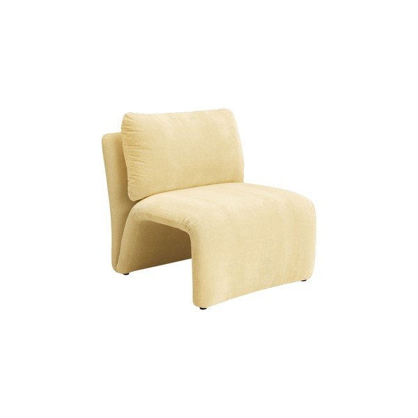 Svijetlo žuta baršunasti fotelja Bartina – Ellos Home