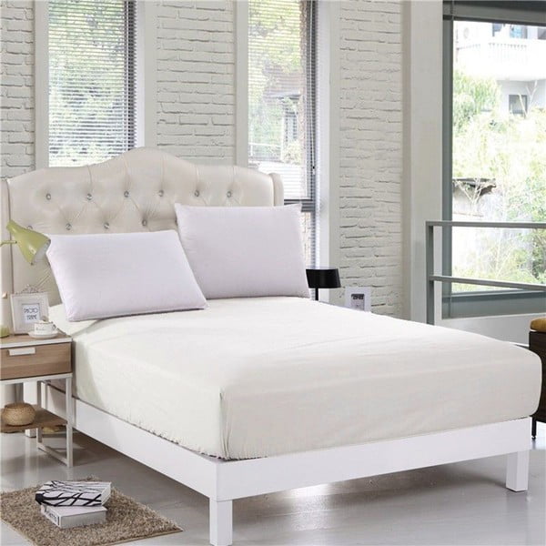 Lagana krem neelastična plahta za krevet za jednu osobu Purreo Lento, 100 x 200 cm