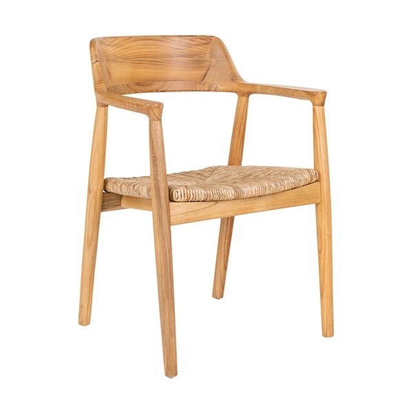 Blagovaonska stolica s naslonima za ruke od masivnog drveta u prirodnoj boji Getafe – House Nordic