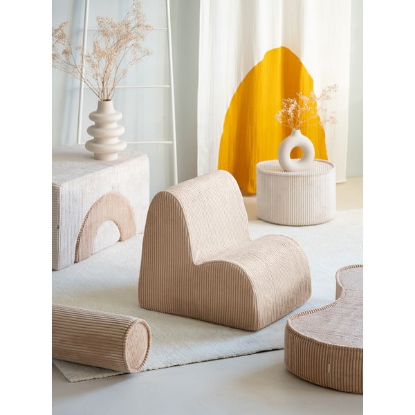 Svjetlo smeđa dječja fotelja od samta Cloud – Wigiwama-image-1