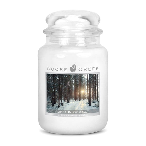 Mirisna svijeća u staklenoj posudi Goose Creeks Snowy Forest, 150 sati gorenja
