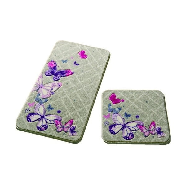 Set od 2 kupaonske prostirke Confetti Bathmats Butterfly Plaid