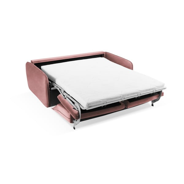 Ružičasta baršunasta sklopiva sofa 214 cm Vienna – Cosmopolitan Design-image-4