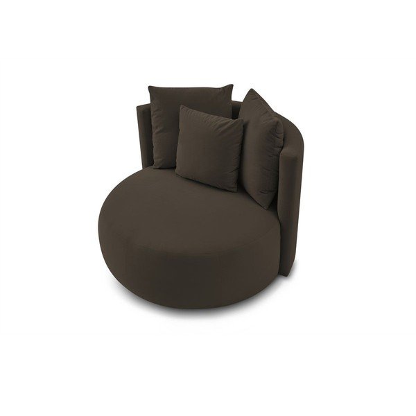 Smeđa baršunasti fotelja Cesar – Bobochic Paris-image-4