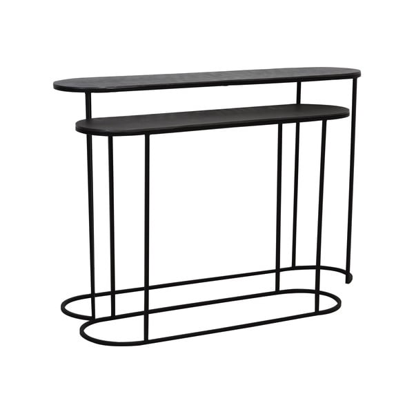 Crni metalni pomoćni stolovi u setu 2 kom 28x118 cm Bocov – Light & Living-image-2