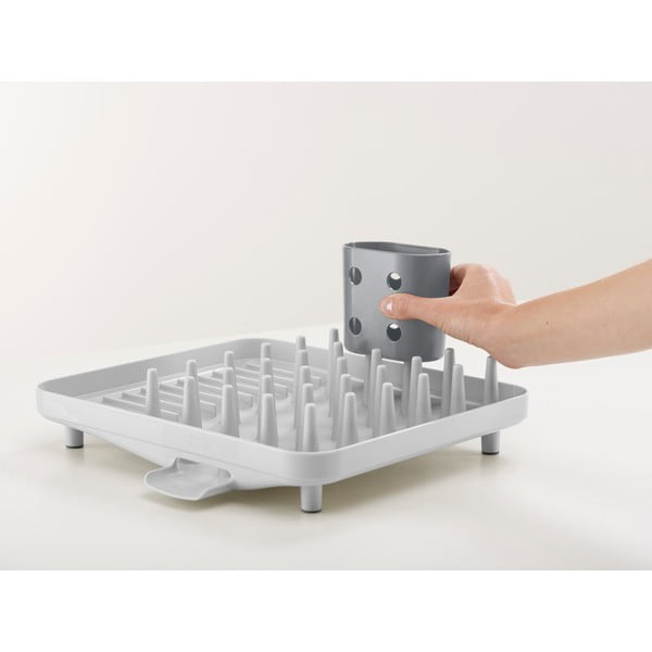 Svijetlo sivi plastičan ocjeđivač za posuđe 33,5x31,5 cm Duo – Joseph Joseph-image-4