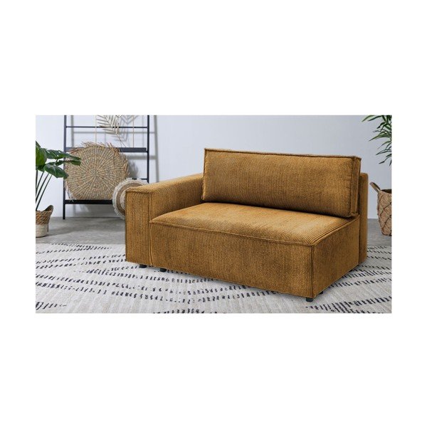 Senf žuta modularna sjedeća garnitura od samta (s lijevim kutom) Nihad modular – Bobochic Paris-image-1