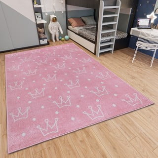 Ružičasti dječji tepih 160x235 cm Crowns – Hanse Home