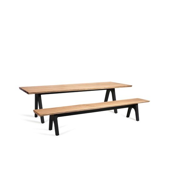 Crna/natur vrtna klupa Pure - Diphano-image-2