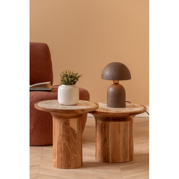 Okrugao pomoćni stol od masivnog manga ø 45 cm Tubo – Leitmotiv-image-1