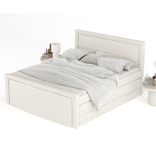 Bež boxspring krevet s prostorom za odlaganje 160x200 cm Lavenda – Maison de Rêve-image-4