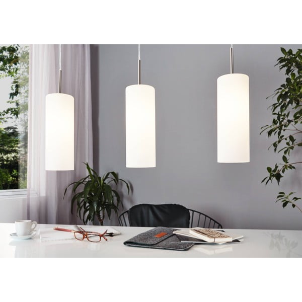 Bijela/u srebrnoj boji viseća svjetiljka sa staklenim sjenilom TROY 3 – EGLO-image-1
