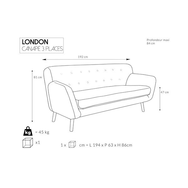 Set od 2 plave sofe - dvosjed i trosjed Cosmopolitan design London-image-3