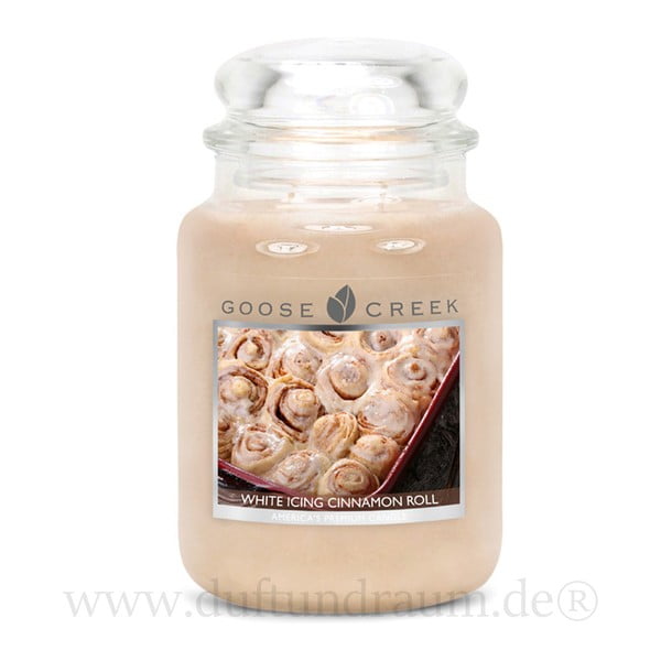 Mirisna svijeća u staklenoj posudi Goose Creek Fluffy Cinnamon Rolls, 150 sati gorenja