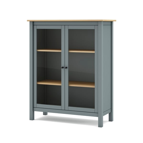 Vitrina prljavo zelena od masivnog bora 90x110x40 cm Misti – Marckeric-image-4