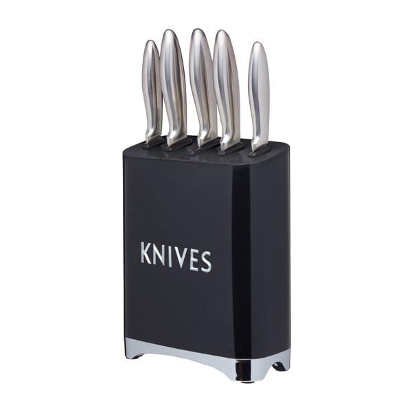 Set od 5 noževa sa crnim stalkom Kitchen Craft Lovello