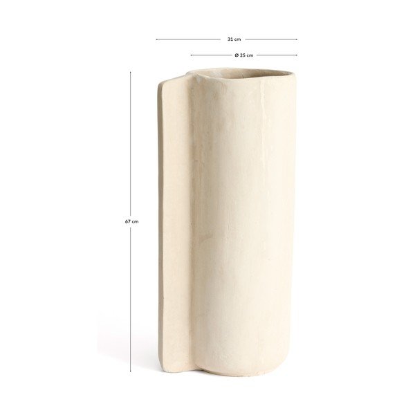 Krem visoka vaza od papier-mâché (visina 67 cm) Mireni – Kave Home-image-4