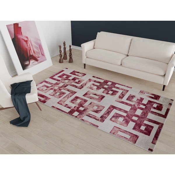 Crveno-bež tepih 140x80 cm - Vitaus-image-1