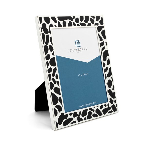 Crno-bijeli metalni stojeći/viseći okvir 16,5x22 cm Leopard – Zilverstad