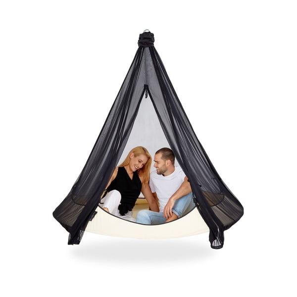 Crni komarnik za ljuljačku ø 180 cm - Hangout Pod-image-2