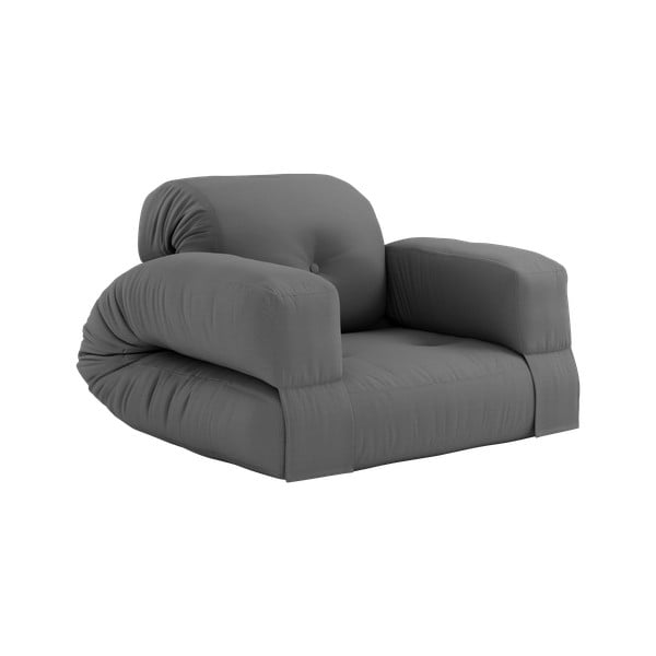 Tamnosiva sklopiva fotelja prikladna za eksterijer Karup Design Design OUT™ Hippo Dark Grey