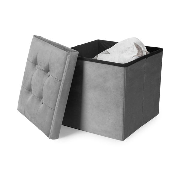 Sivi baršunast tabure – Compactor-image-3