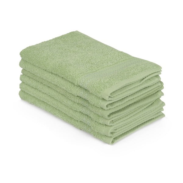 Set od 6 zelenih pamučnih ručnika Madame Coco Lento Verde, 30 x 50 cm