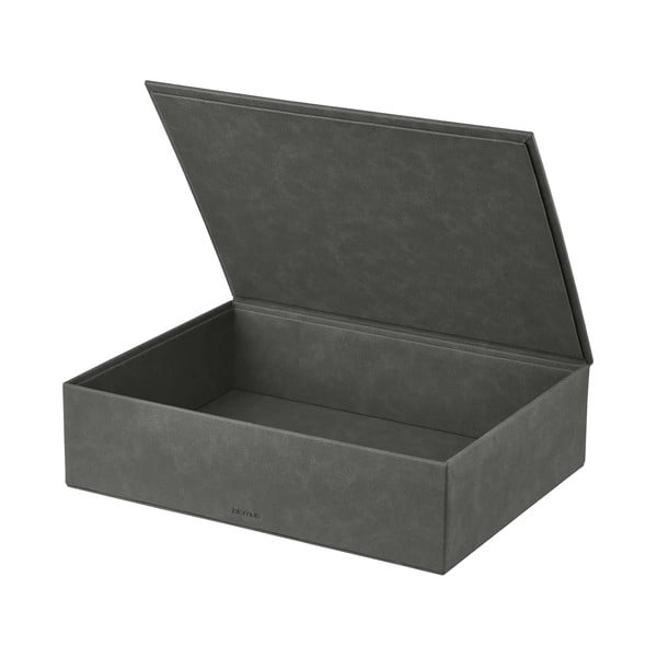 Antracitno sive kutije za pohranu u setu  2 kom s poklopcem/dekorativne od imitacije kože 40x30x11 cm Sahla – Blomus-image-4