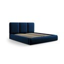 Tamno plavi baršunasti tapecirani bračni krevet s prostorom za odlaganje s podnicom 200x200 cm Brody – Mazzini Beds