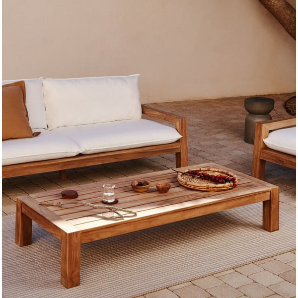 Stolić za kavu od masivne tikovine u prirodnoj boji 76x153 cm Forcanera – Kave Home-image-1