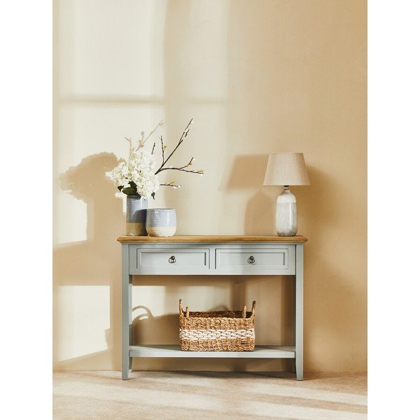 Sivi pomoćni stol od masivne paulovnije 34,5x99 cm Henley – Premier Housewares-image-1