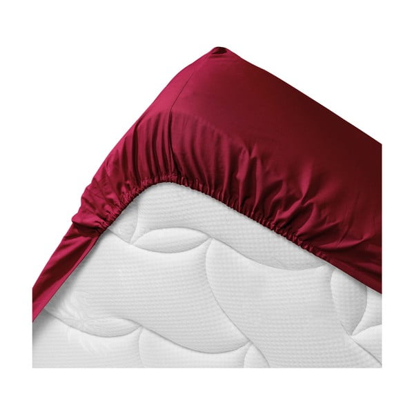 Crvena plahta s gumom od organskog pamuka 90x190 cm Biolina – douceur d'intérieur-image-3