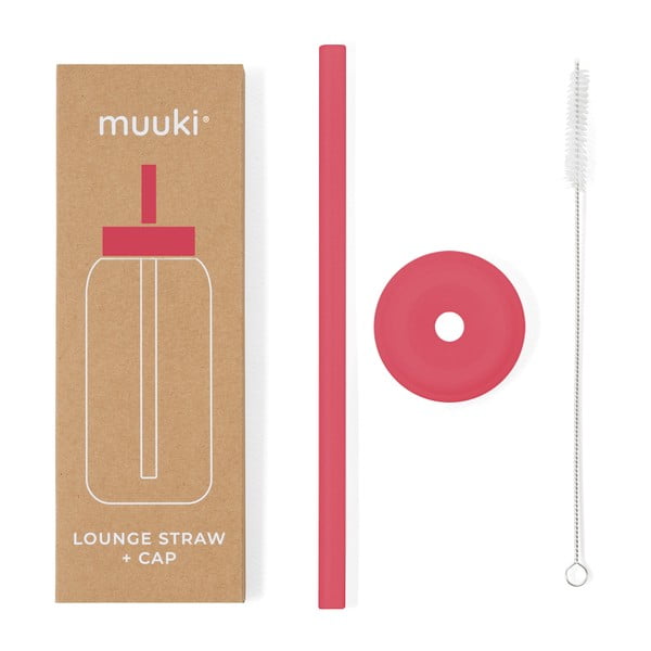 Silikonska slamka sa četkom za čišćenje/s poklopcem Watermelon High – Muuki