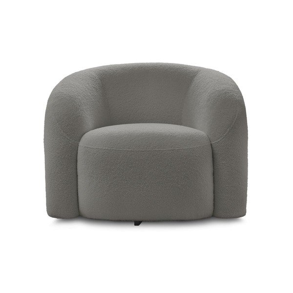 Siva okretna fotelja od bouclé tkanine Elina – Bobochic Paris-image-2