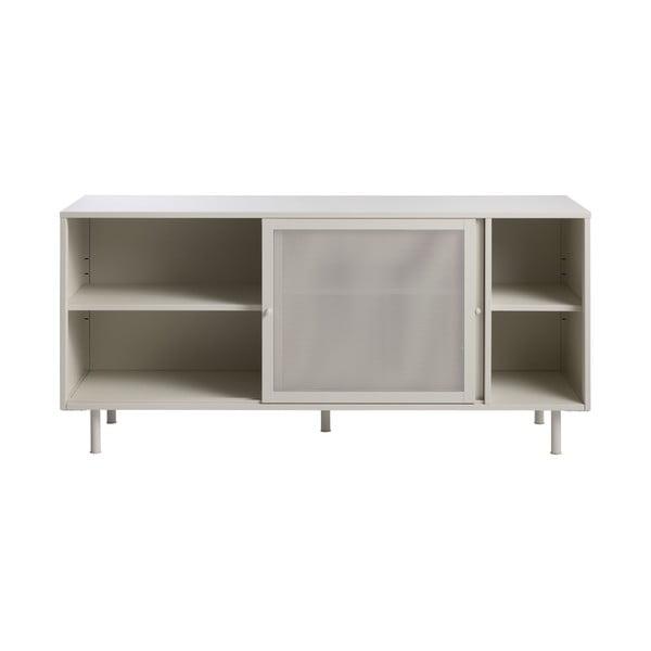 Siva metalna komoda s kliznim vratima 160x75x47 cm Veep – Unique Furniture-image-3