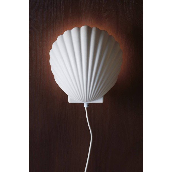 Bijela zidna lampa od kamenine s utikačem Shelly – Jotex-image-1