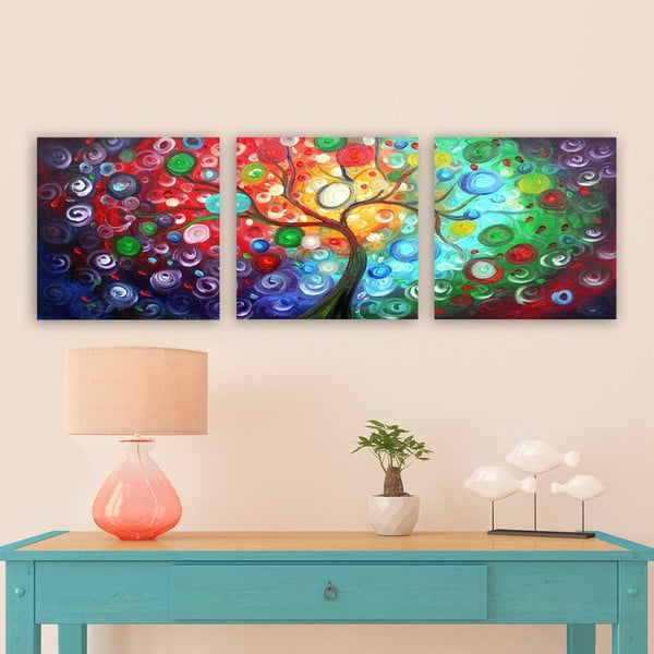 Slike u setu od 3 komada 30x30 cm Tree of Life - Wallity-image-1