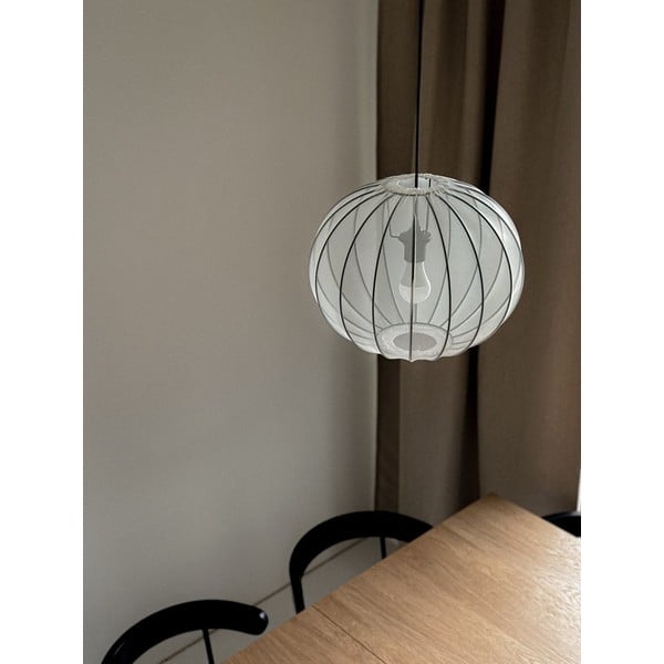 Bijela viseća svjetiljka s tekstilnim sjenilom ø 52 cm Mellow – Candellux Lighting-image-1