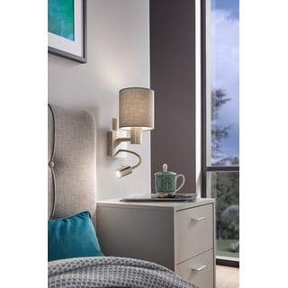 Tamno siva/u srebrnoj boji LED zidna lampa PASTERI – EGLO