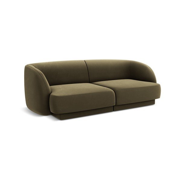 Zelena baršunasta sofa 184 cm Miley  – Micadoni Home-image-2