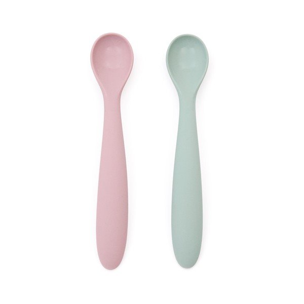 Ružičaste/tirkizne plastične/silikonske dječje žlice u setu 2 kom Lili – Kave Home