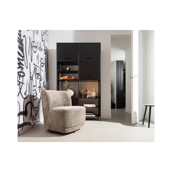 Svjetlo smeđa baršunasti fotelja Atty – WOOOD-image-1