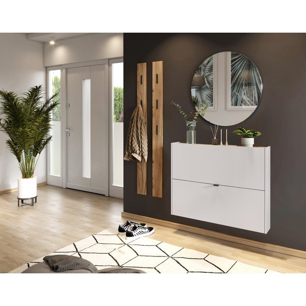 Krem preklopni/viseći ormarić za cipele u dekoru hrasta 100x83x18 cm Ameca – Germania-image-1