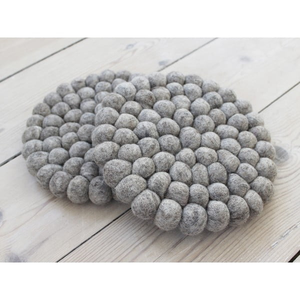 Podmetač od vunenih pompona u boji pijeska Wooldot Ball Coaster, ⌀ 20 cm