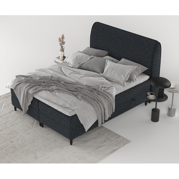 Crni boxspring krevet s prostorom za pohranu 180x200 cm Melba – Maison de Rêve-image-2