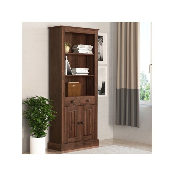 Smeđa biblioteka od masivnog bora 181x31 cm Mille – Støraa-image-3