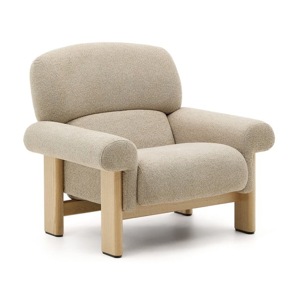 Bež fotelja od šenila Nema – Kave Home